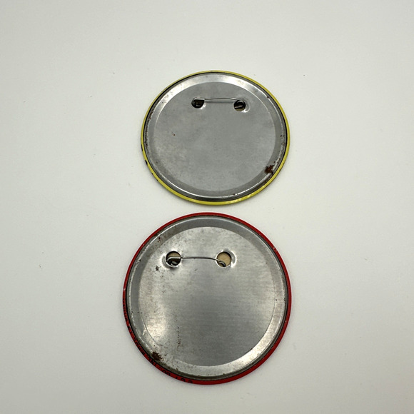 2- Just Say No! Pin Button Vintage Large Red Yellow - Picture 3 of 3